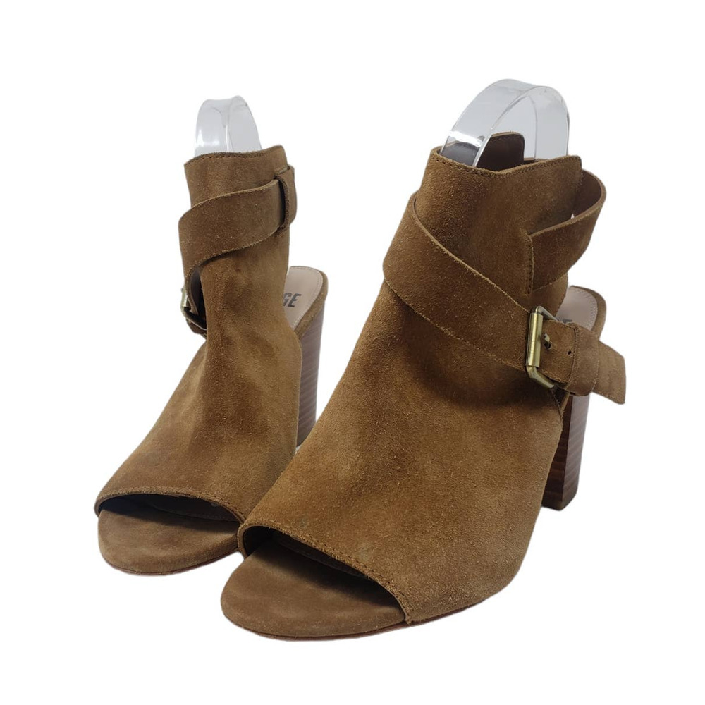 Paige Mimi Brown Suede Block Heel peep toe Sandal